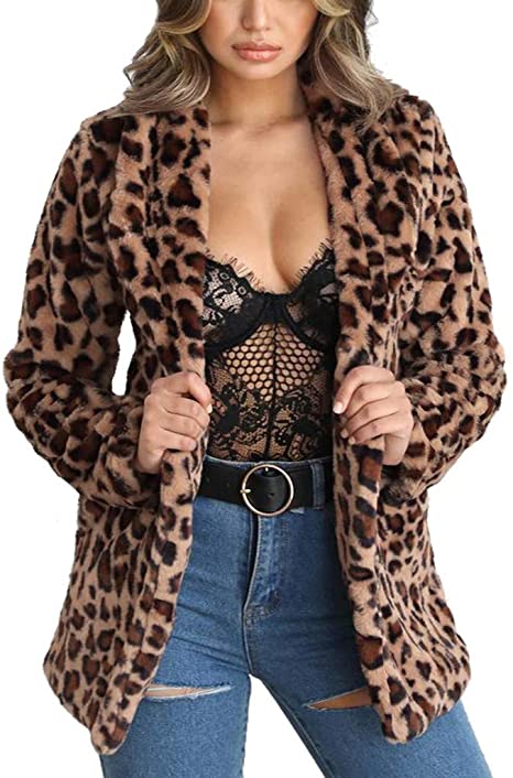 chaqueta con bosillos estampado leopardo